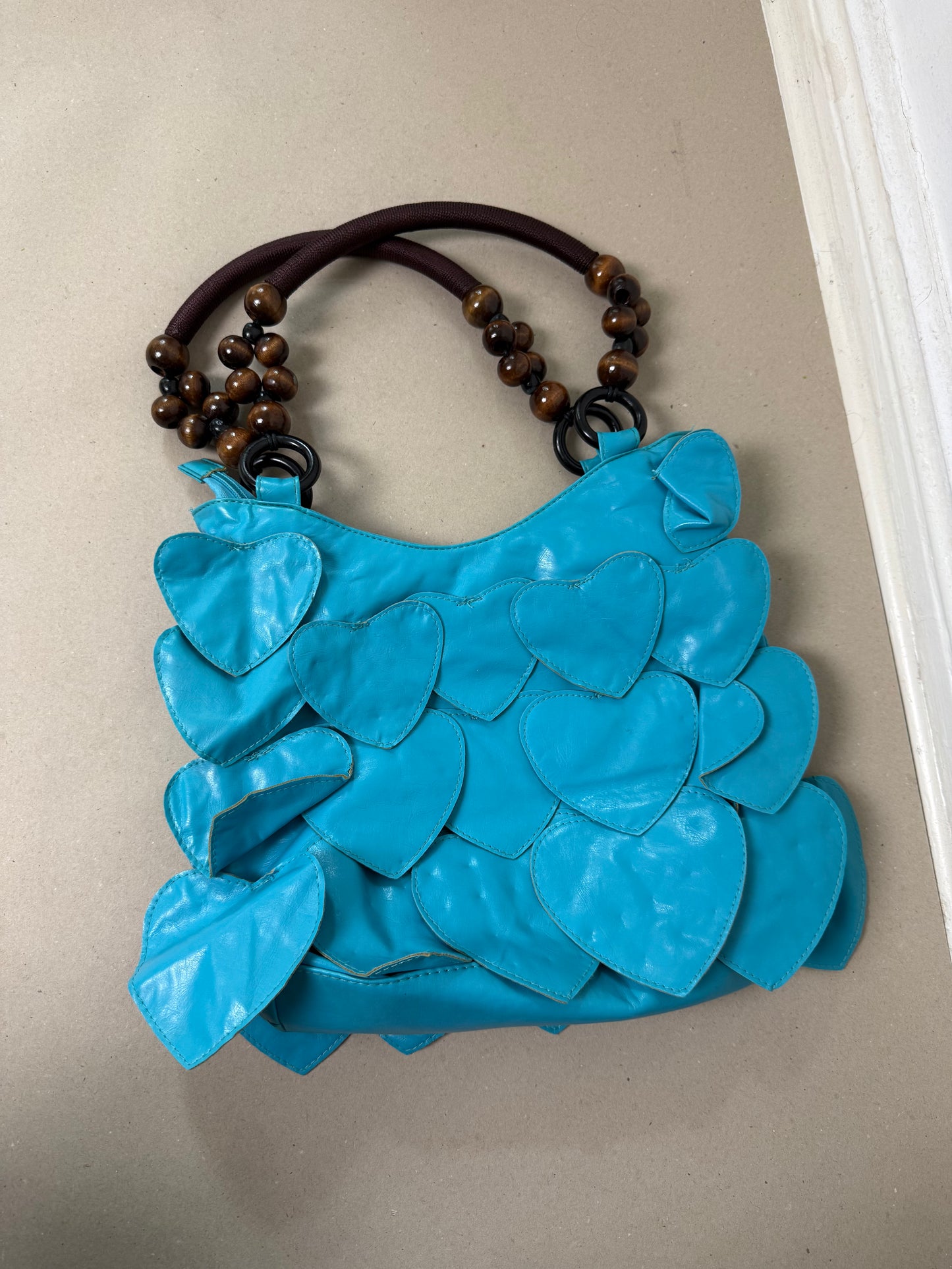 2000s beaded turqoise bag