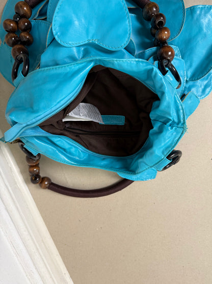 2000s beaded turqoise bag