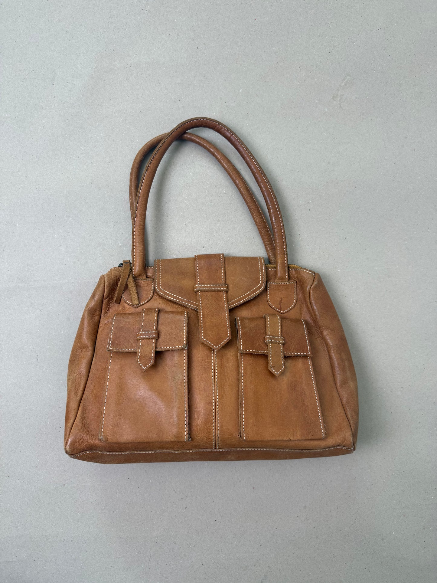2000s brown leather bag