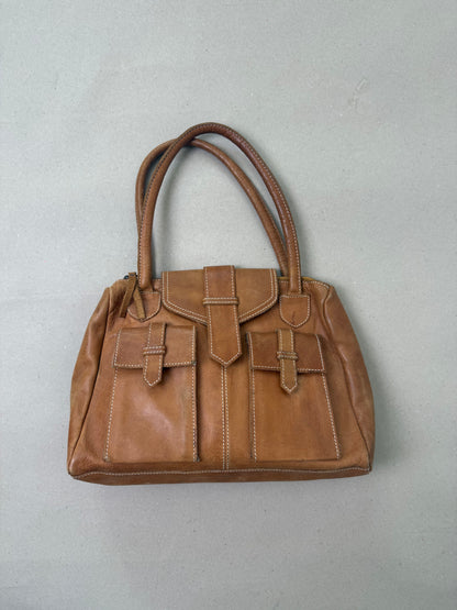 2000s brown leather bag