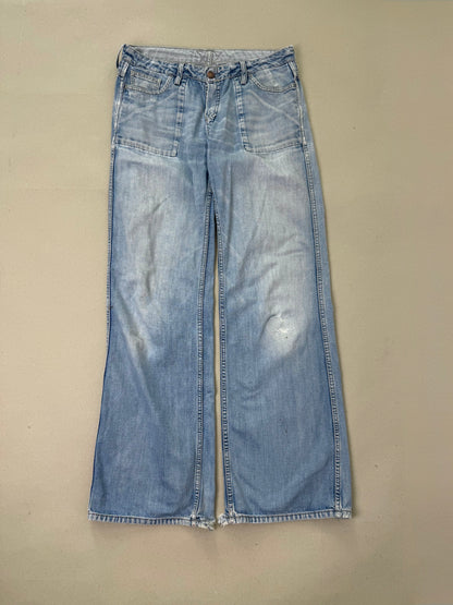 2000s distressed low jeans