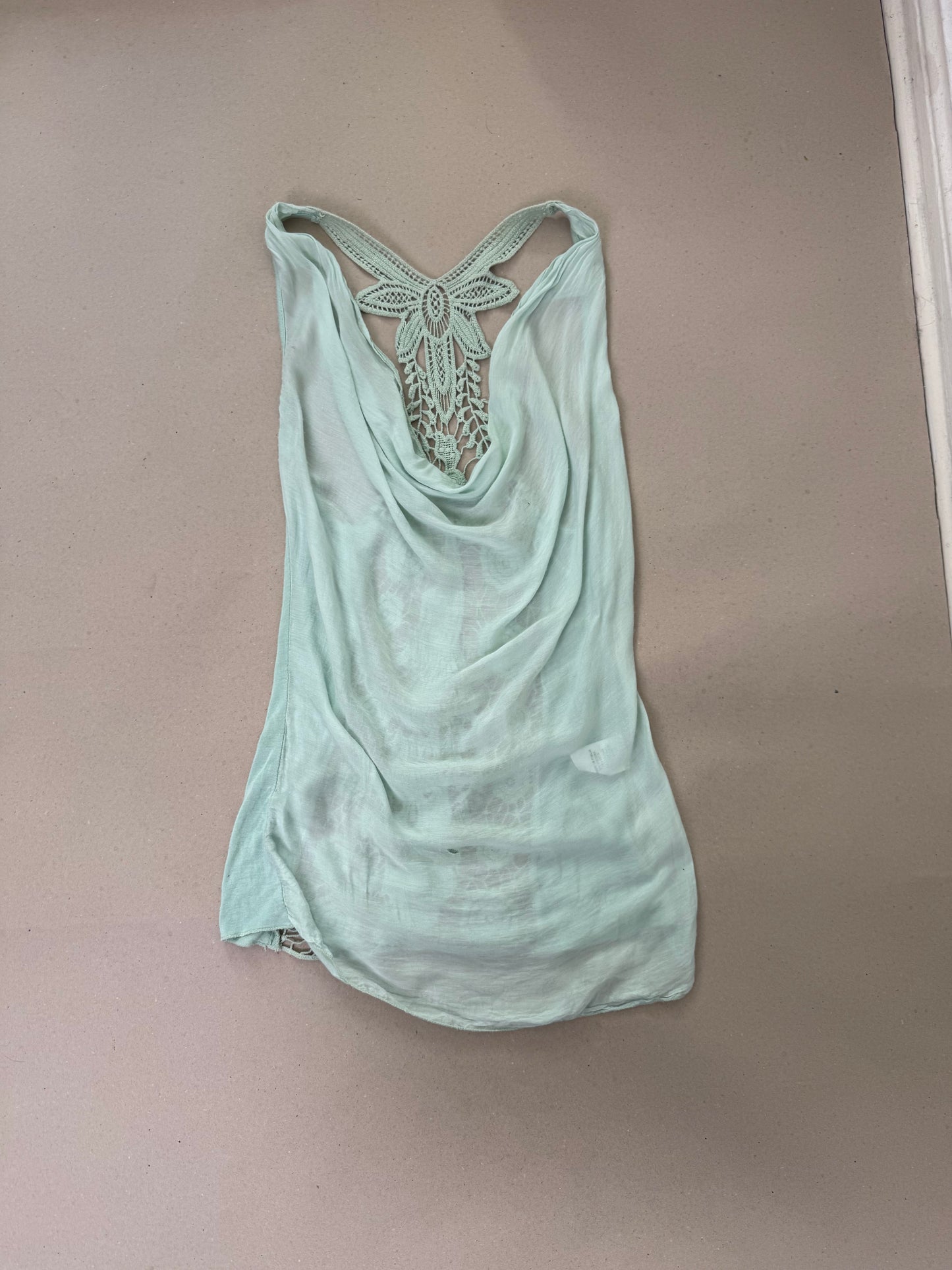 2000s mint lace top