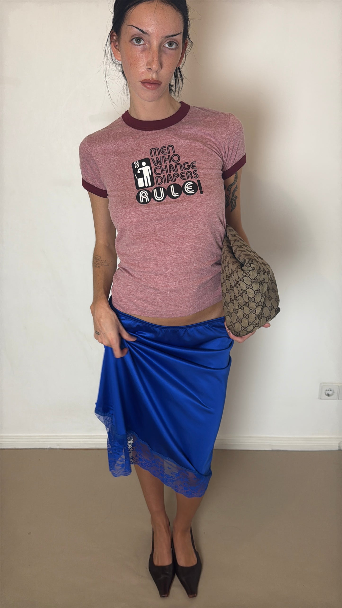 1980s silky skirt