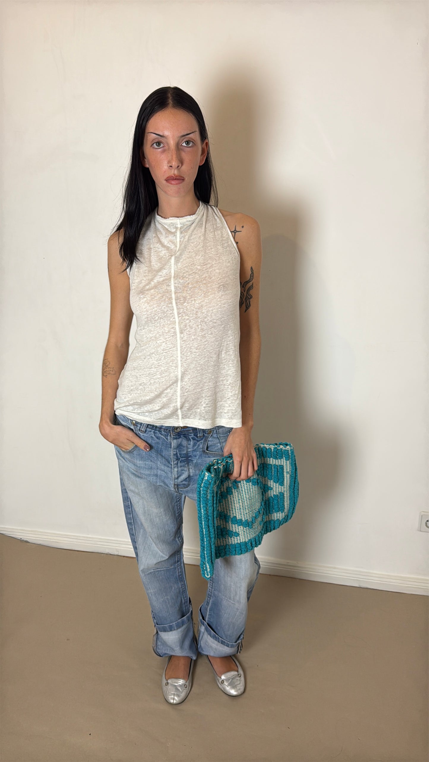 2000s slouchy buckle jeans