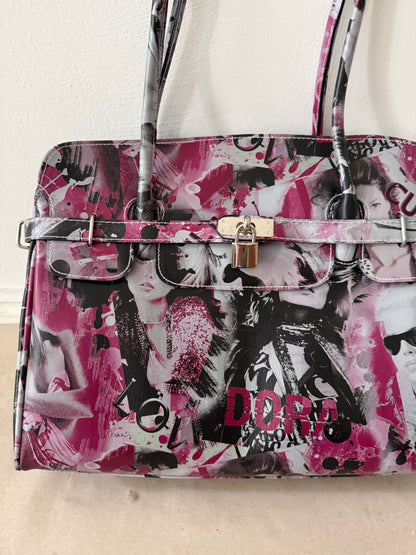 2000s big leather firkin bag