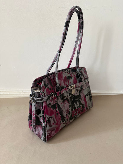 2000s big leather firkin bag