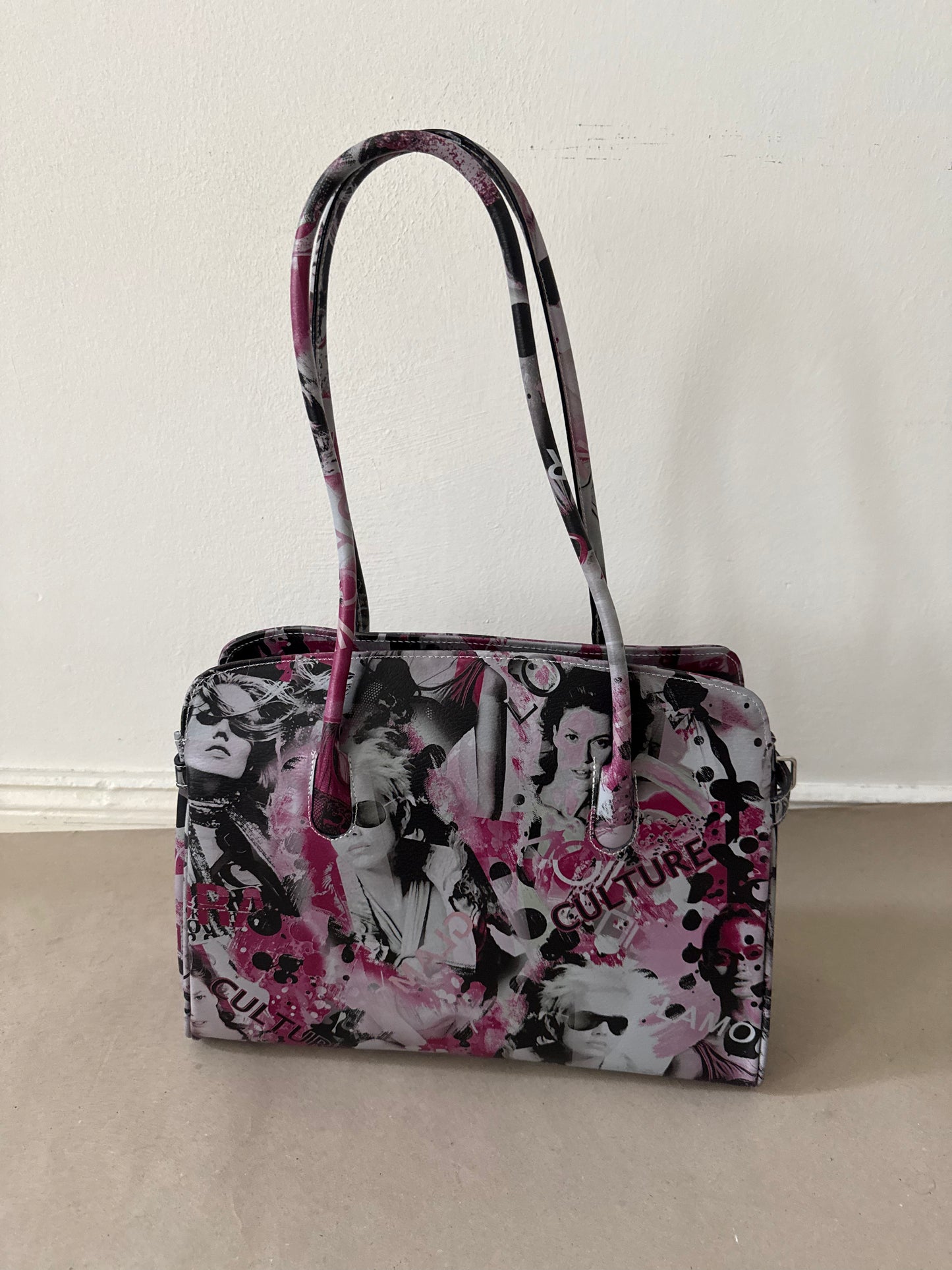 2000s big leather firkin bag