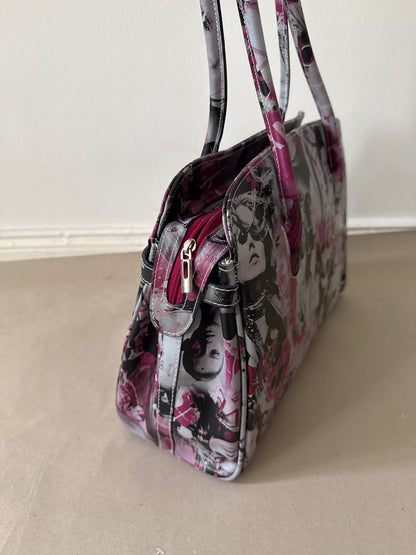 2000s big leather firkin bag