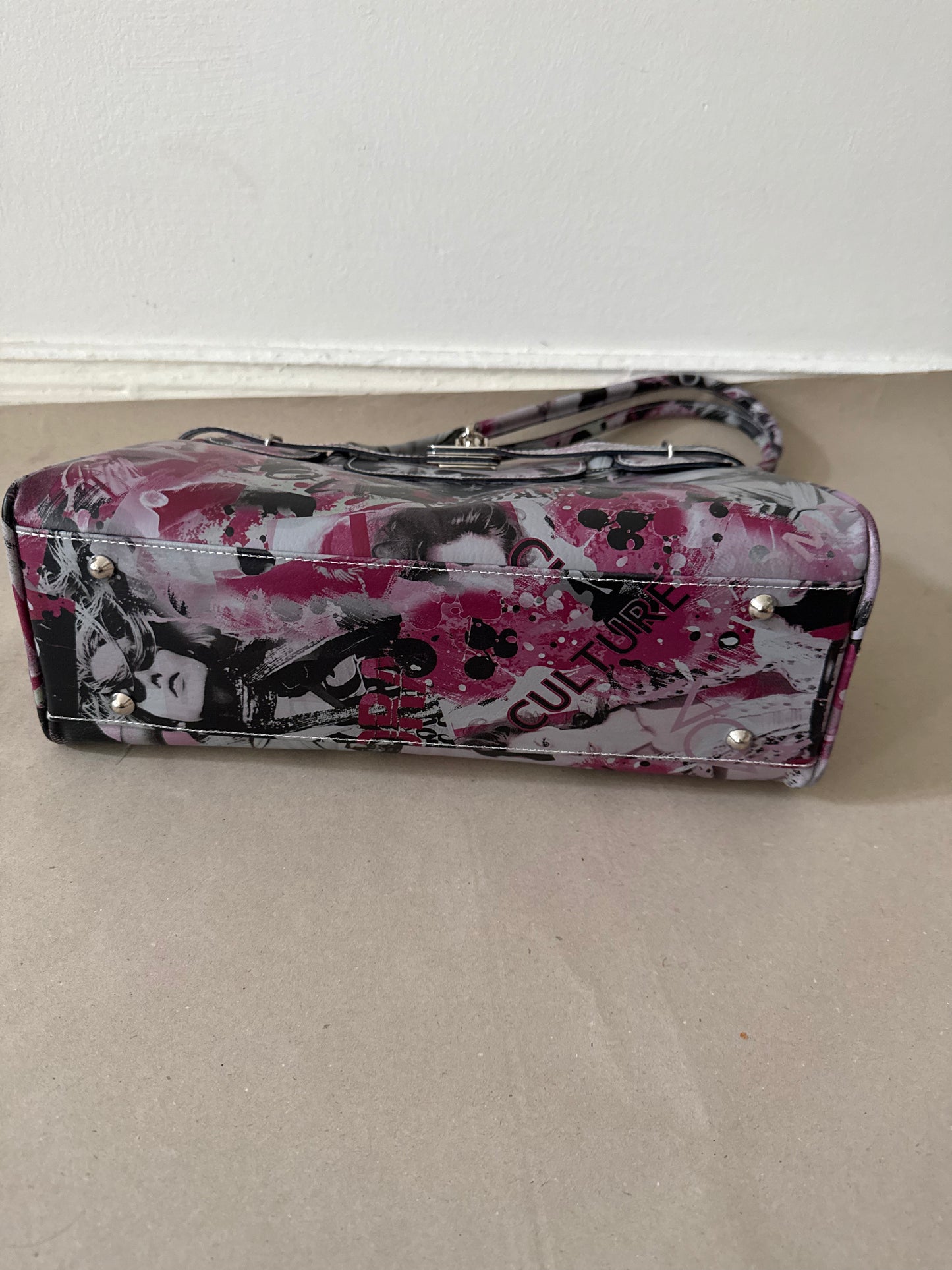2000s big leather firkin bag