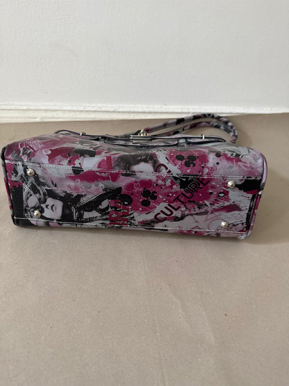 2000s big leather firkin bag