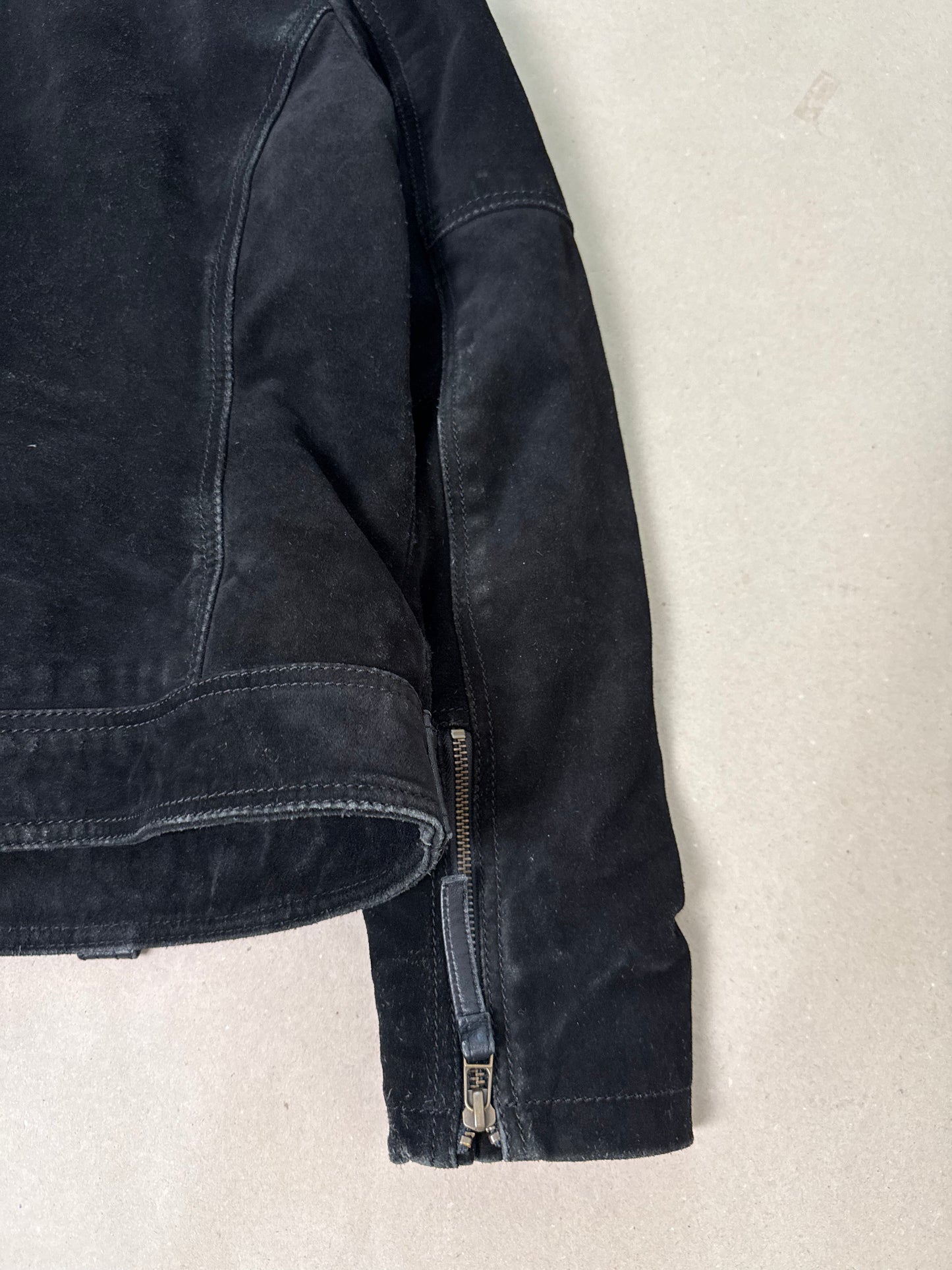 1990s fur collar leather jacket