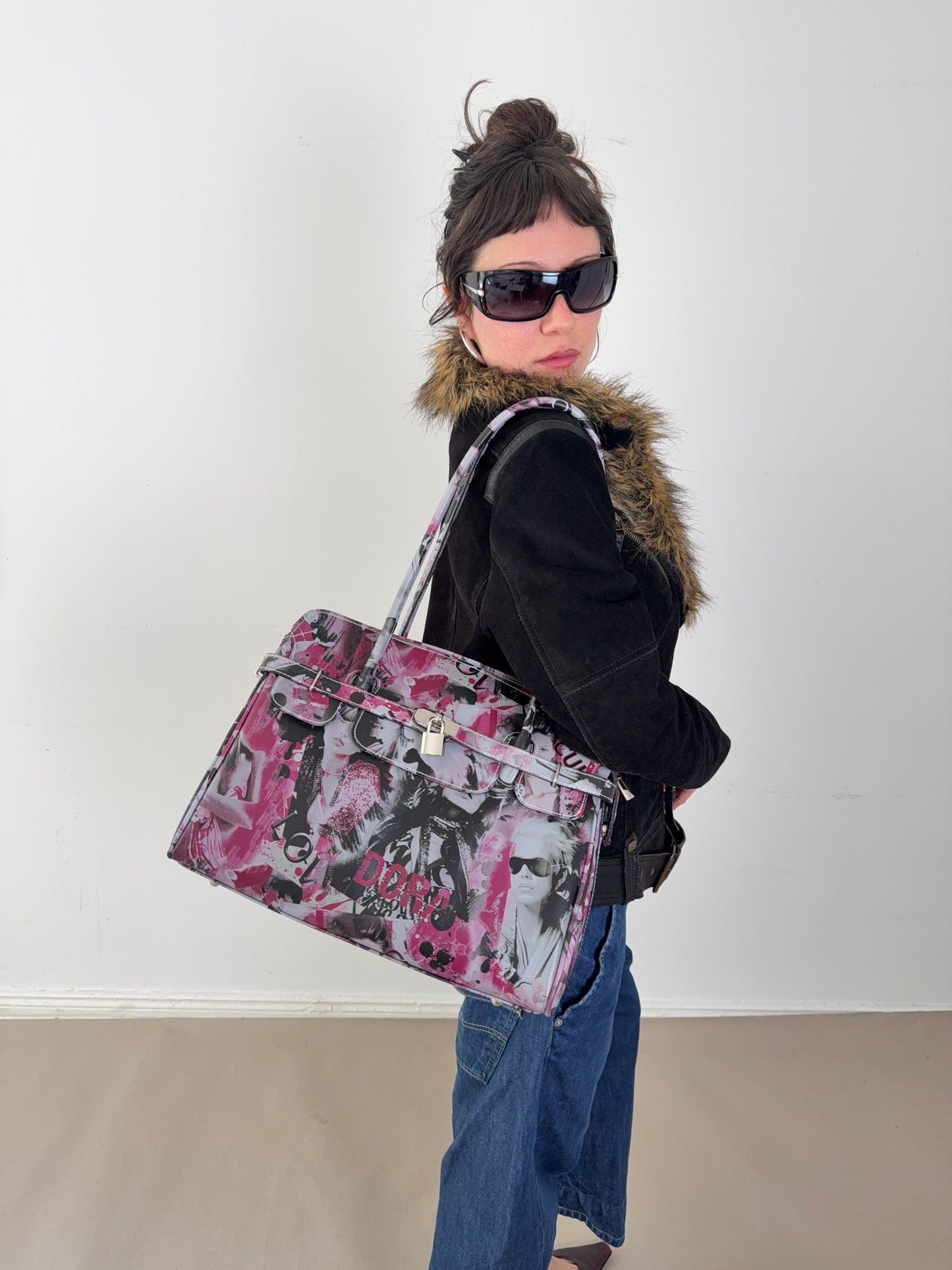 1990s pink leather bag
