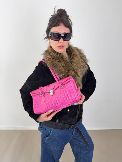 1990s pink leather bag