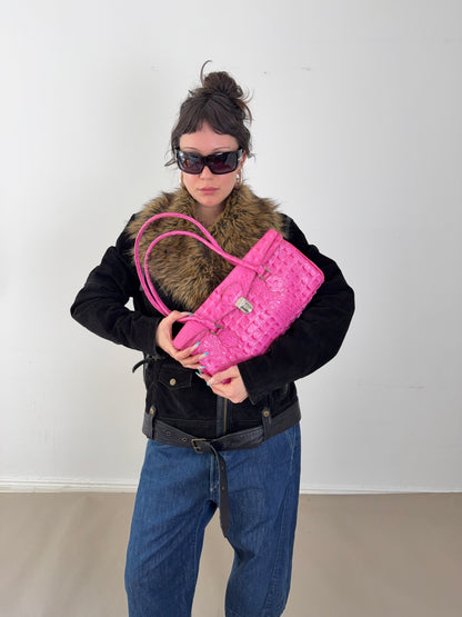 1990s pink leather bag