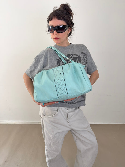 2000s teal handbag