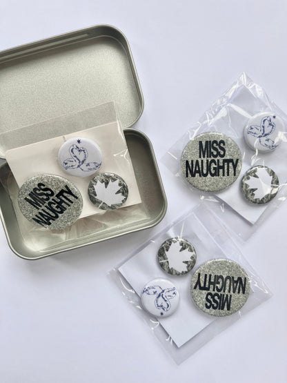 TIN & BADGE SET (3 pcs)