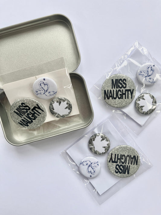 TIN & BADGE SET (3 pcs)